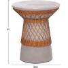 ΒΟΗΘΗΤΙΚΟ ΤΡΑΠΕΖΙ ΣΤΡΟΓΓΥΛΟ DELIA HM18167.03 FIBER CEMENT ΓΚΡΙ & RATTAN Φ40x45Υεκ