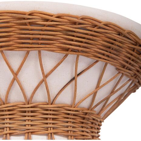 ΒΟΗΘΗΤΙΚΟ ΤΡΑΠΕΖΙ ΣΤΡΟΓΓΥΛΟ DELIA HM18167.02 FIBER CEMENT ΛΕΥΚΟ & RATTAN Φ40x45Υεκ