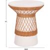 ΒΟΗΘΗΤΙΚΟ ΤΡΑΠΕΖΙ ΣΤΡΟΓΓΥΛΟ DELIA HM18167.02 FIBER CEMENT ΛΕΥΚΟ & RATTAN Φ40x45Υεκ