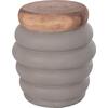 ΤΡΑΠΕΖΙ ΒΟΗΘΗΤΙΚΟ PUFFAT HM18172.03 FIBER CEMENT ΓΚΡΙ- ΞΥΛΟ TEAK TOP Φ45x46Υεκ.