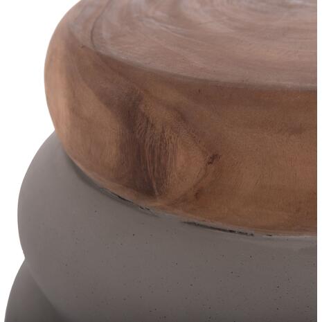 ΤΡΑΠΕΖΙ ΒΟΗΘΗΤΙΚΟ PUFFAT HM18172.03 FIBER CEMENT ΓΚΡΙ- ΞΥΛΟ TEAK TOP Φ45x46Υεκ.