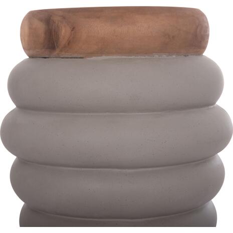 ΤΡΑΠΕΖΙ ΒΟΗΘΗΤΙΚΟ PUFFAT HM18172.03 FIBER CEMENT ΓΚΡΙ- ΞΥΛΟ TEAK TOP Φ45x46Υεκ.