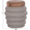 ΤΡΑΠΕΖΙ ΒΟΗΘΗΤΙΚΟ PUFFAT HM18172.03 FIBER CEMENT ΓΚΡΙ- ΞΥΛΟ TEAK TOP Φ45x46Υεκ.