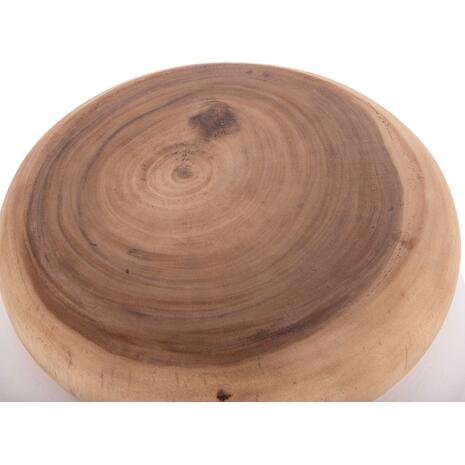 ΤΡΑΠΕΖΙ ΒΟΗΘΗΤΙΚΟ PUFFAT HM18172.02 FIBER CEMENT ΛΕΥΚΟ- ΞΥΛΟ TEAK TOP Φ45x46Υεκ.