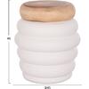 ΤΡΑΠΕΖΙ ΒΟΗΘΗΤΙΚΟ PUFFAT HM18172.02 FIBER CEMENT ΛΕΥΚΟ- ΞΥΛΟ TEAK TOP Φ45x46Υεκ.