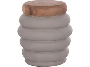 ΤΡΑΠΕΖΙ ΒΟΗΘΗΤΙΚΟ PUFFAT HM18172.03 FIBER CEMENT ΓΚΡΙ- ΞΥΛΟ TEAK TOP Φ45x46Υεκ.