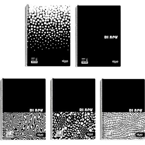 Τετράδιο σπιράλ SKAG Black & White Α4 3 θεμάτων 90 φύλλων (292511) (Διάφορα σχέδια)