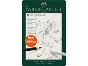 Σετ μολύβια σχεδίου και αξεσουάρ Faber Castell Pitt graphite matt σε μεταλλική κασετίνα 11 τεμαχίων