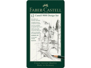 Σετ μολύβια σχεδίου Faber Castell 9000 σε μεταλλική κασετίνα 12 τεμαχίων