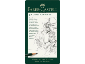 Μολύβια σχεδίου Faber- Castell 9000 σε μεταλλική κασετίνα 12 τεμαχίων 2H - 8B (119065)