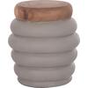 ΤΡΑΠΕΖΙ ΒΟΗΘΗΤΙΚΟ PUFFAT HM18172.03 FIBER CEMENT ΓΚΡΙ- ΞΥΛΟ TEAK TOP Φ45x46Υεκ.