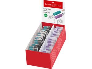 Γόμα καπάκι Faber-Castell Grip 2001 μαύρο-μπλε/ρoζέ-βιολετί (σετ 2 τεμαχίων)