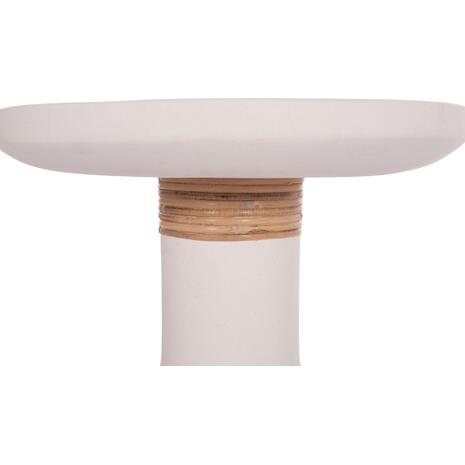 ΒΟΗΘΗΤΙΚΟ ΤΡΑΠΕΖΙ TRED(T) HM18169.02 FIBER CEMENT ΛΕΥΚΟ-ΦΥΣΙΚΟ RATTAN--Φ40x61Υεκ.