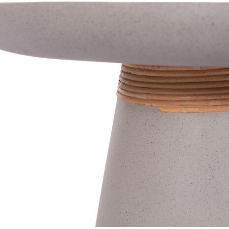 ΒΟΗΘΗΤΙΚΟ ΤΡΑΠΕΖΙ TRED HM18168.03 FIBER CEMENT ΓΚΡΙ-ΦΥΣΙΚΟ RATTAN--Φ49x30Υεκ.