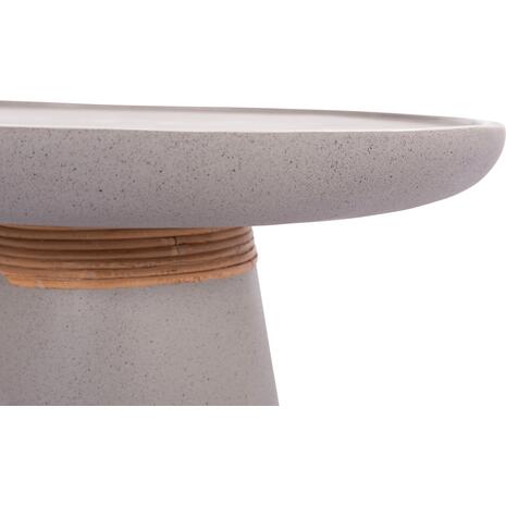 ΒΟΗΘΗΤΙΚΟ ΤΡΑΠΕΖΙ TRED HM18168.03 FIBER CEMENT ΓΚΡΙ-ΦΥΣΙΚΟ RATTAN--Φ49x30Υεκ.