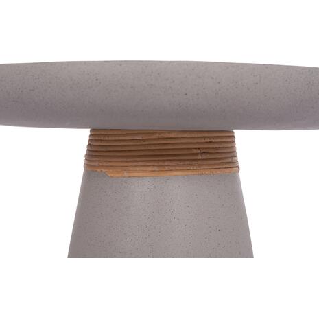 ΒΟΗΘΗΤΙΚΟ ΤΡΑΠΕΖΙ TRED HM18168.03 FIBER CEMENT ΓΚΡΙ-ΦΥΣΙΚΟ RATTAN--Φ49x30Υεκ.