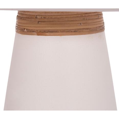 ΒΟΗΘΗΤΙΚΟ ΤΡΑΠΕΖΙ TRED HM18168.02 FIBER CEMENT ΛΕΥΚΟ-ΦΥΣΙΚΟ RATTAN--Φ49x30Υεκ.