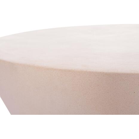 ΤΡΑΠΕΖΙ ΣΑΛΟΝΙΟΥ ΣΤΡΟΓΓΥΛΟ ALLAN HM18162.02 FIBER CEMENT ΣΕ ΑΝΟΙΧΤΟ ΜΠΕΖ--Φ92x49Υεκ.