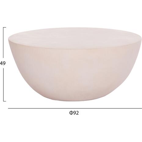 ΤΡΑΠΕΖΙ ΣΑΛΟΝΙΟΥ ΣΤΡΟΓΓΥΛΟ ALLAN HM18162.02 FIBER CEMENT ΣΕ ΑΝΟΙΧΤΟ ΜΠΕΖ--Φ92x49Υεκ.