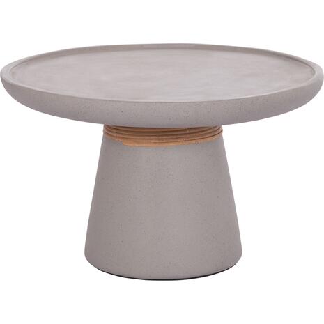 ΒΟΗΘΗΤΙΚΟ ΤΡΑΠΕΖΙ TRED HM18168.03 FIBER CEMENT ΓΚΡΙ-ΦΥΣΙΚΟ RATTAN--Φ49x30Υεκ.