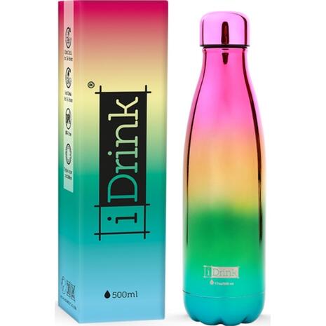 Μπουκάλι θερμός i-Drink ID0442 Therm Bottle 500ml Metal Rainbow