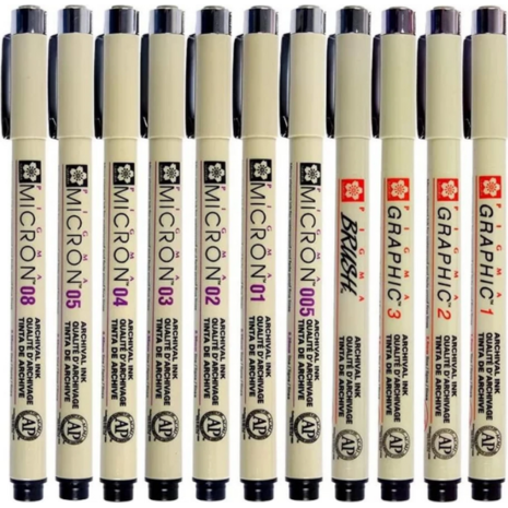Μαρκαδόρος Σχεδίου  Sakura Pigma Micron 08 (0.5mm) Μαύρο (Μαύρο)