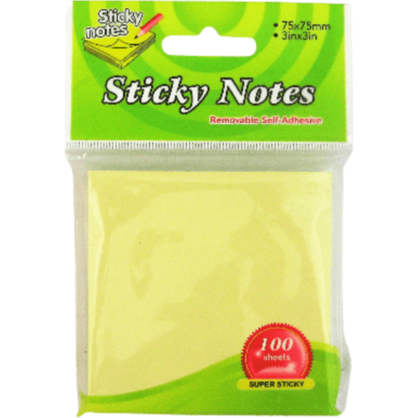 Αυτοκόλλητα χαρτάκια Groovy Sticky Notes τύπου "Ζ" 76x76cm Φ100 κίτρινα