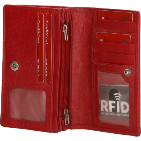 Πορτοφόλι γυναικείο Double D FH- serie Portemonnee RFID Dugros red
