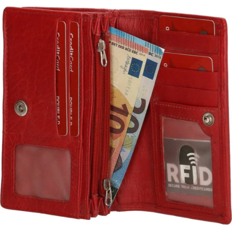 Πορτοφόλι γυναικείο Double D FH- serie Portemonnee RFID Dugros red