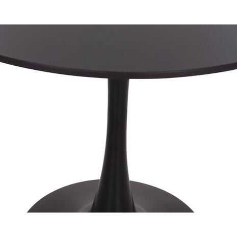 ΤΡΑΠΕΖΙ ΣΤΡΟΓΓΥΛΟ BROLIN HM18141.02 MDF TOP-ΒΑΣΗ ΜΕΤΑΛΛΙΚΗ--ΜΑΥΡΟ Φ90x73Υεκ