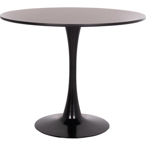 ΤΡΑΠΕΖΙ ΣΤΡΟΓΓΥΛΟ BROLIN HM18141.02 MDF TOP-ΒΑΣΗ ΜΕΤΑΛΛΙΚΗ--ΜΑΥΡΟ Φ90x73Υεκ