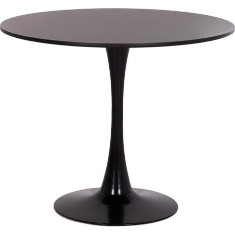 ΤΡΑΠΕΖΙ ΣΤΡΟΓΓΥΛΟ BROLIN HM18141.02 MDF TOP-ΒΑΣΗ ΜΕΤΑΛΛΙΚΗ--ΜΑΥΡΟ Φ90x73Υεκ