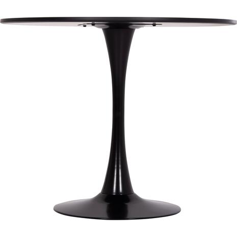 ΤΡΑΠΕΖΙ ΣΤΡΟΓΓΥΛΟ BROLIN HM18141.02 MDF TOP-ΒΑΣΗ ΜΕΤΑΛΛΙΚΗ--ΜΑΥΡΟ Φ90x73Υεκ