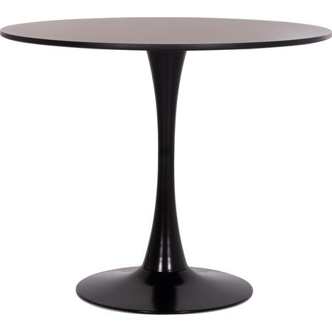 ΤΡΑΠΕΖΙ ΣΤΡΟΓΓΥΛΟ BROLIN HM18141.02 MDF TOP-ΒΑΣΗ ΜΕΤΑΛΛΙΚΗ--ΜΑΥΡΟ Φ90x73Υεκ
