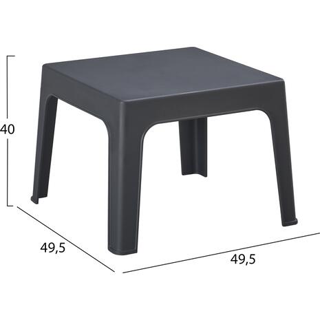 ΤΡΑΠΕΖΑΚΙ ΤΕΤΡΑΓΩΝΟ SLEEK HM6371.10 ΠΟΛΥΠΡΟΠΥΛΕΝΙΟ ΣΕ ΣΚΟΥΡΟ ΓΚΡΙ 49.5x49.5x40Υεκ.