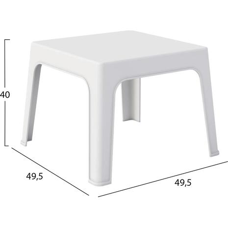 ΤΡΑΠΕΖΑΚΙ ΤΕΤΡΑΓΩΝΟ SLEEK HM6371.01 ΠΟΛΥΠΡΟΠΥΛΕΝΙΟ ΣΕ ΛΕΥΚΟ 49.5x49.5x40Υεκ.