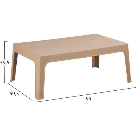 ΤΡΑΠΕΖΑΚΙ ΟΡΘΟΓΩΝΙΟ SLEEK HM6367.03 ΠΟΛΥΠΡΟΠΥΛΕΝΙΟ ΚΑΠΟΥΤΣΙΝΟ 99x59.5x39.5Υεκ.