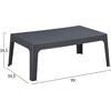 ΤΡΑΠΕΖΑΚΙ ΟΡΘΟΓΩΝΙΟ SLEEK HM6367.10 ΠΟΛΥΠΡΟΠΥΛΕΝΙΟ ΣΕ ΣΚΟΥΡΟ ΓΚΡΙ 99x59.5x39.5Υεκ.