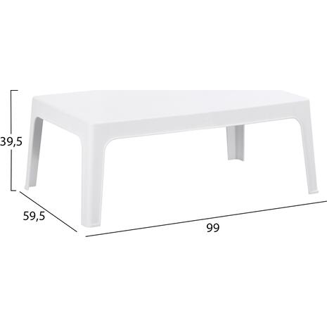 ΤΡΑΠΕΖΑΚΙ ΟΡΘΟΓΩΝΙΟ SLEEK HM6367.01 ΠΟΛΥΠΡΟΠΥΛΕΝΙΟ ΣΕ ΛΕΥΚΟ 99x59.5x39.5Υεκ.