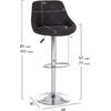 ΣΚΑΜΠΟ ΜΠΑΡ ROSE HM204.21 ΜΕ ΑΜΟΡΤΙΣΕΡ ΧΡΩΜΙΟΥ & ΜΑΥΡΟ PU 48x45x105Υεκ. (σετ 2 τεμαχίων) (Μαύρο)