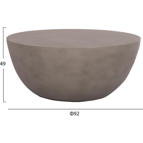 ΤΡΑΠΕΖΙ ΣΑΛΟΝΙΟΥ ΣΤΡΟΓΓΥΛΟ ALLAN HM18162.03 FIBER CEMENT ΣΕ ΓΚΡΙ--Φ92x49Υεκ.