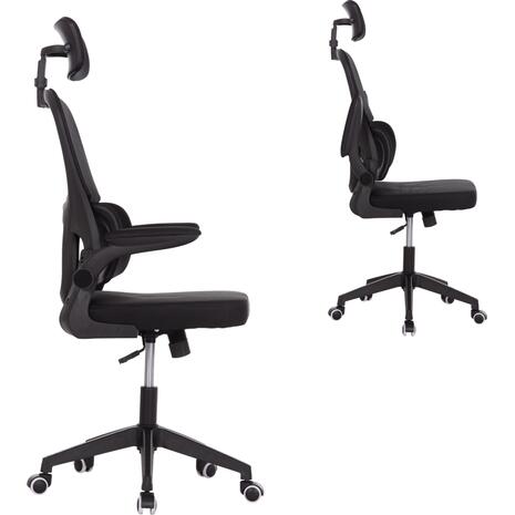 ΚΑΡΕΚΛΑ ΓΡΑΦΕΙΟΥ BASTON HM18236.01 ΜΑΥΡΟ MESH & PP ΣΚΕΛΕΤΟΣ 64x60x117-127Υεκ.