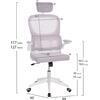 ΚΑΡΕΚΛΑ ΓΡΑΦΕΙΟΥ BASTON HM18236.03 ΓΚΡΙ MESH & ΛΕΥΚΟΣ PP ΣΚΕΛΕΤΟΣ 64x60x127Υεκ.