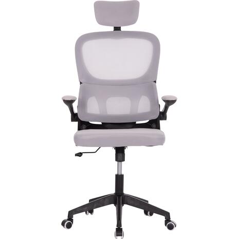 ΚΑΡΕΚΛΑ ΓΡΑΦΕΙΟΥ BASTON HM18236.02 ΓΚΡΙ MESH & ΜΑΥΡΟ PP ΣΚΕΛΕΤΟΣ 64x60x127Υεκ.