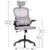 ΚΑΡΕΚΛΑ ΓΡΑΦΕΙΟΥ BASTON HM18236.02 ΓΚΡΙ MESH & ΜΑΥΡΟ PP ΣΚΕΛΕΤΟΣ 64x60x127Υεκ.