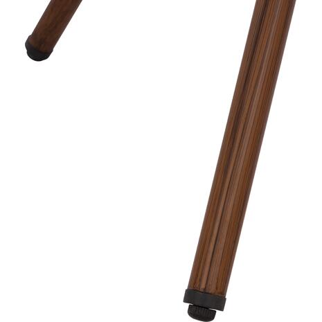 ΤΡΑΠΕΖΙ ΑΛΟΥΜΙΝΙΟΥ MOSES Φ70x76 εκ. BAMBOO LOOK HM5532.03 ΚΑΦΕ ΜΕ ΓΥΑΛΙ