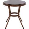 ΤΡΑΠΕΖΙ ΑΛΟΥΜΙΝΙΟΥ MOSES Φ70x76 εκ. BAMBOO LOOK HM5532.03 ΚΑΦΕ ΜΕ ΓΥΑΛΙ