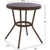 ΤΡΑΠΕΖΙ ΑΛΟΥΜΙΝΙΟΥ MOSES Φ70x76 εκ. BAMBOO LOOK HM5532.03 ΚΑΦΕ ΜΕ ΓΥΑΛΙ