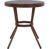 ΤΡΑΠΕΖΙ ΑΛΟΥΜΙΝΙΟΥ MOSES Φ70x76 εκ. BAMBOO LOOK HM5532.03 ΚΑΦΕ ΜΕ ΓΥΑΛΙ