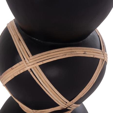 ΔΙΑΚΟΣΜΗΤΙΚΟ ΒΑΖΟ ΔΑΠΕΔΟΥ MAYNARD HM4672.01S FIBER CEMENT ΜΑΥΡΟ-RATTAN Φ27.5x50Υ